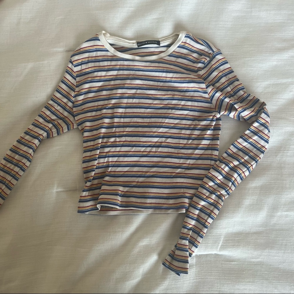 Striped cropped brandy Melville long sleeve